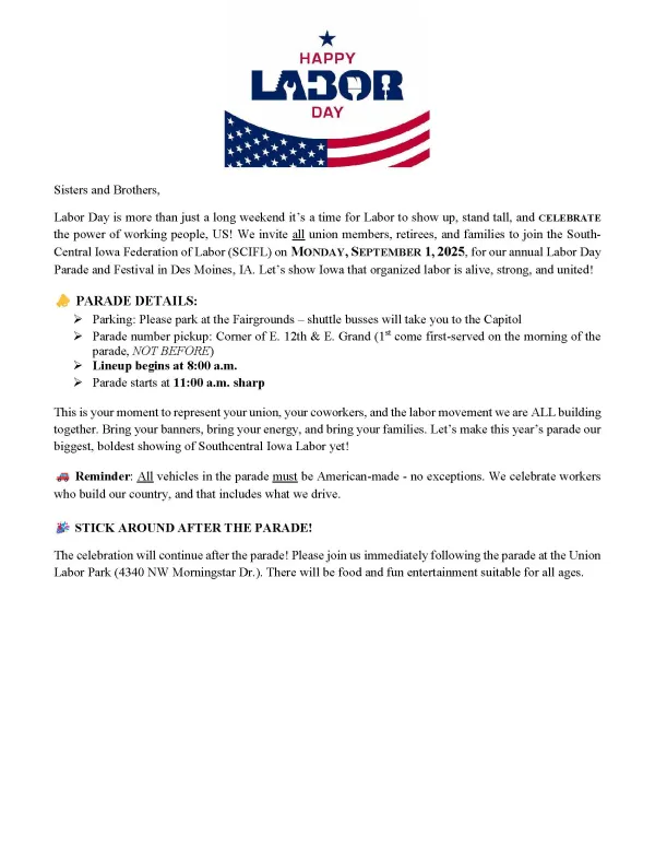 Des Moines Labor Day Events